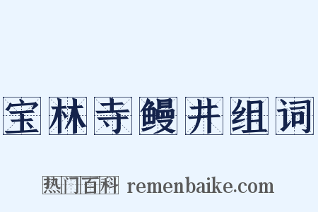 宝林寺鳗井组词是什么意思的图片